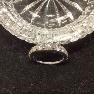 Elegant Sterling Silver Ring with Diamond Simulant Bella Luce